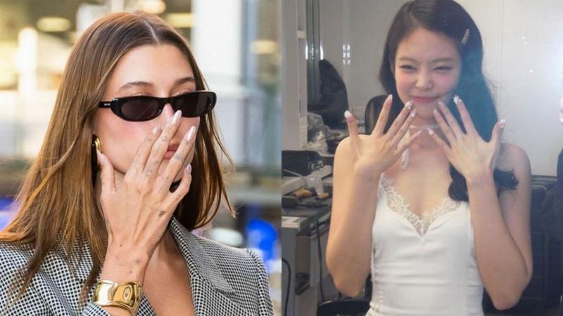 Mau nail mau xanh bo voi sac thai tram am hoac ket hop mau sac mua dong